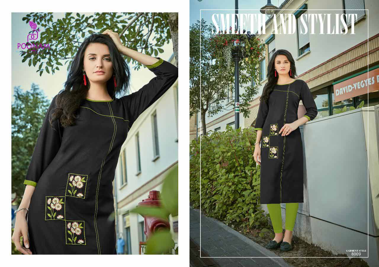 Diva Vol-8 Poonam Designer Embroidery Cotton Kurti Diva Vol-8 Poonam Designer Embroidery Cotton Kurti